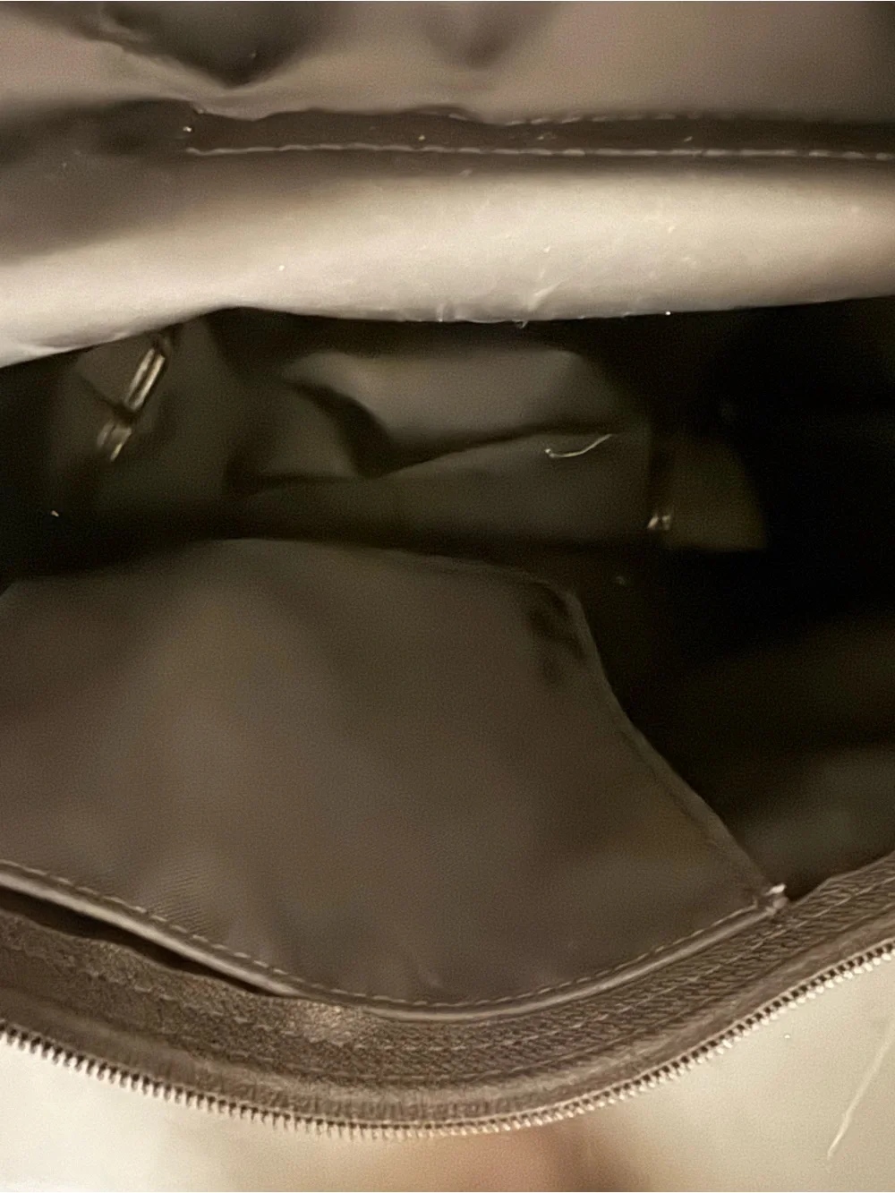 Longchamp Black Backpack with Brown Leather Flap